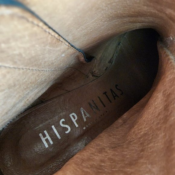 Hispanitas Black Leather Heeled Boots Size 8.5 - Picture 8 of 9